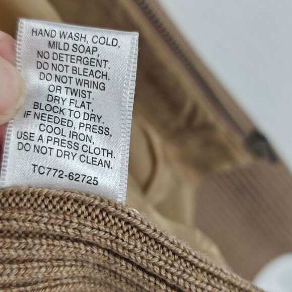 Jacket Pendleton camel brown suede wool rib knit zip front size Medium - Picture 6 of 8